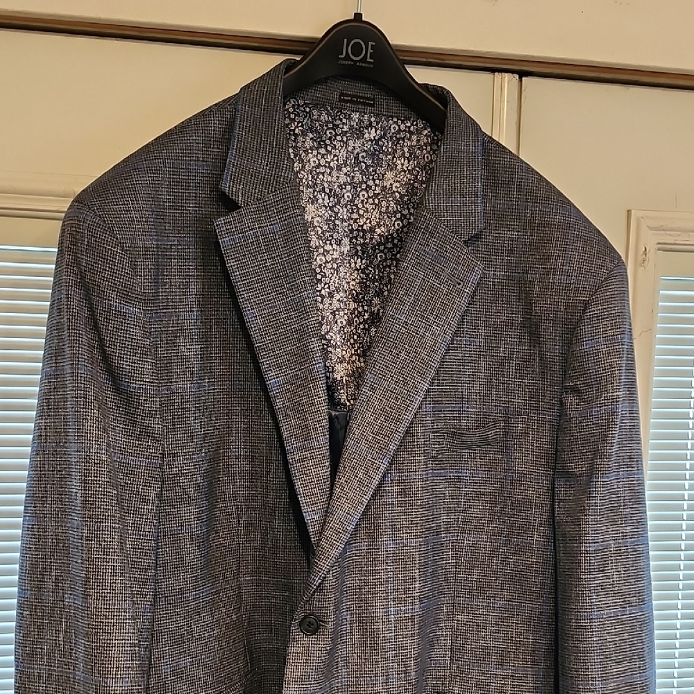 Men's Blue Plaid Stripped Blazer